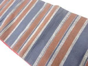アンティーク　綿紬横段模様織出し全通袋帯（材料）